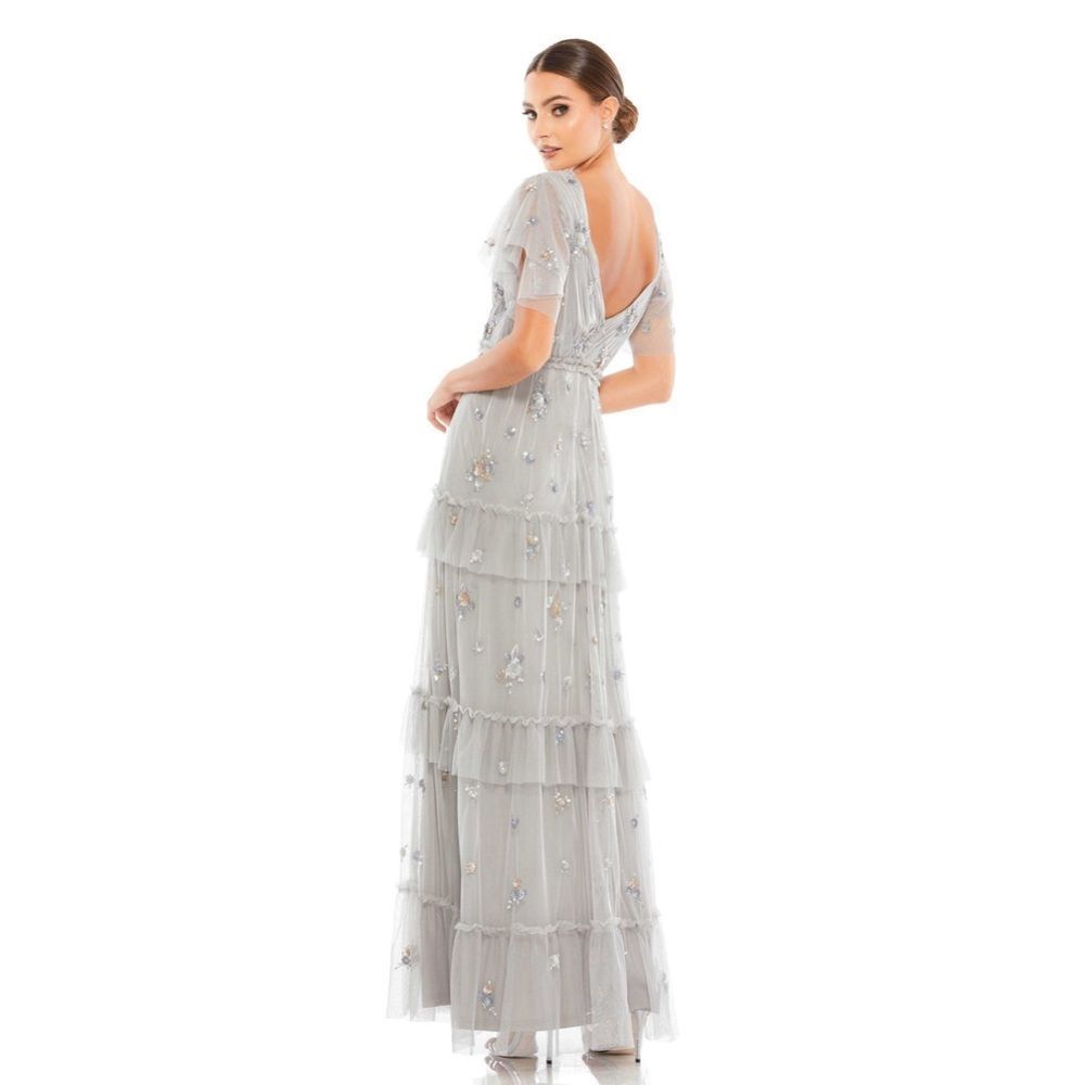 Mac Duggal Gray Embellished Maxi Dress - Picture 3 of 9